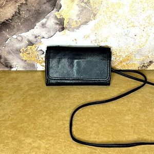 Frye Leather Crossbody Wallet Clutch BLACK